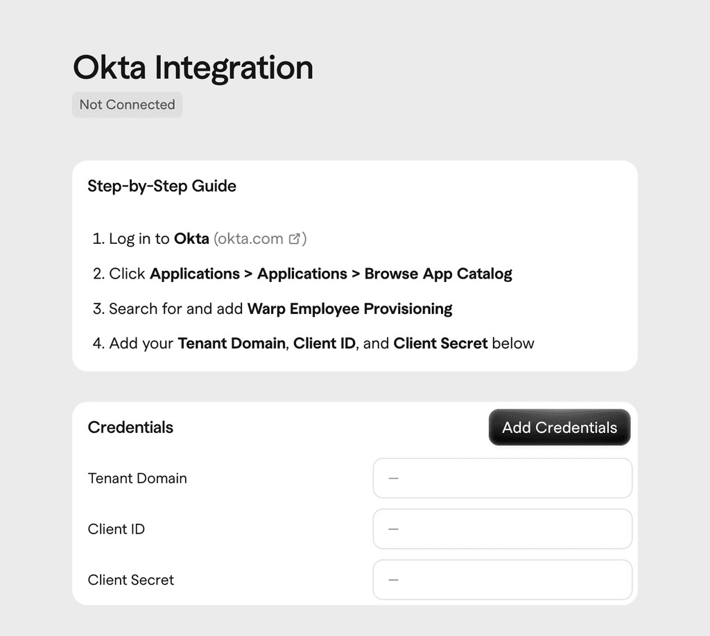 okta instructions
